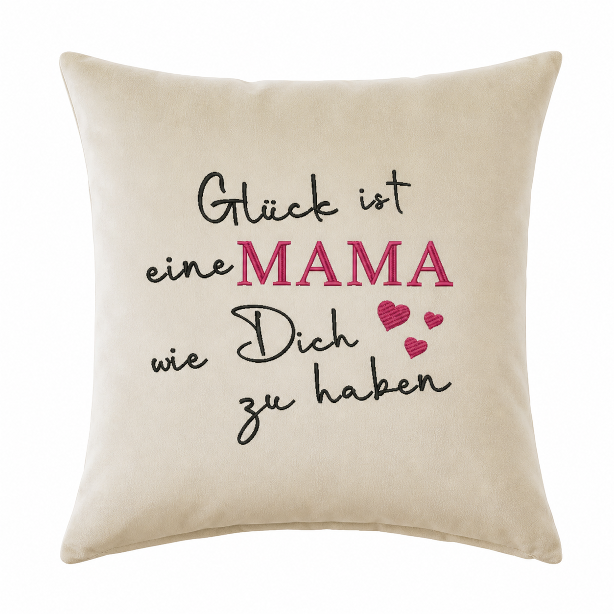 Baumwollkissen Muttertag Stickerei - Glück ist eine Mama wie dich zu haben