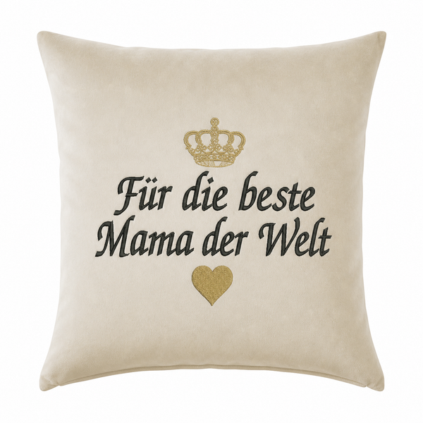Baumwollkissen Muttertag Stickerei - Für die beste Mama der Welt