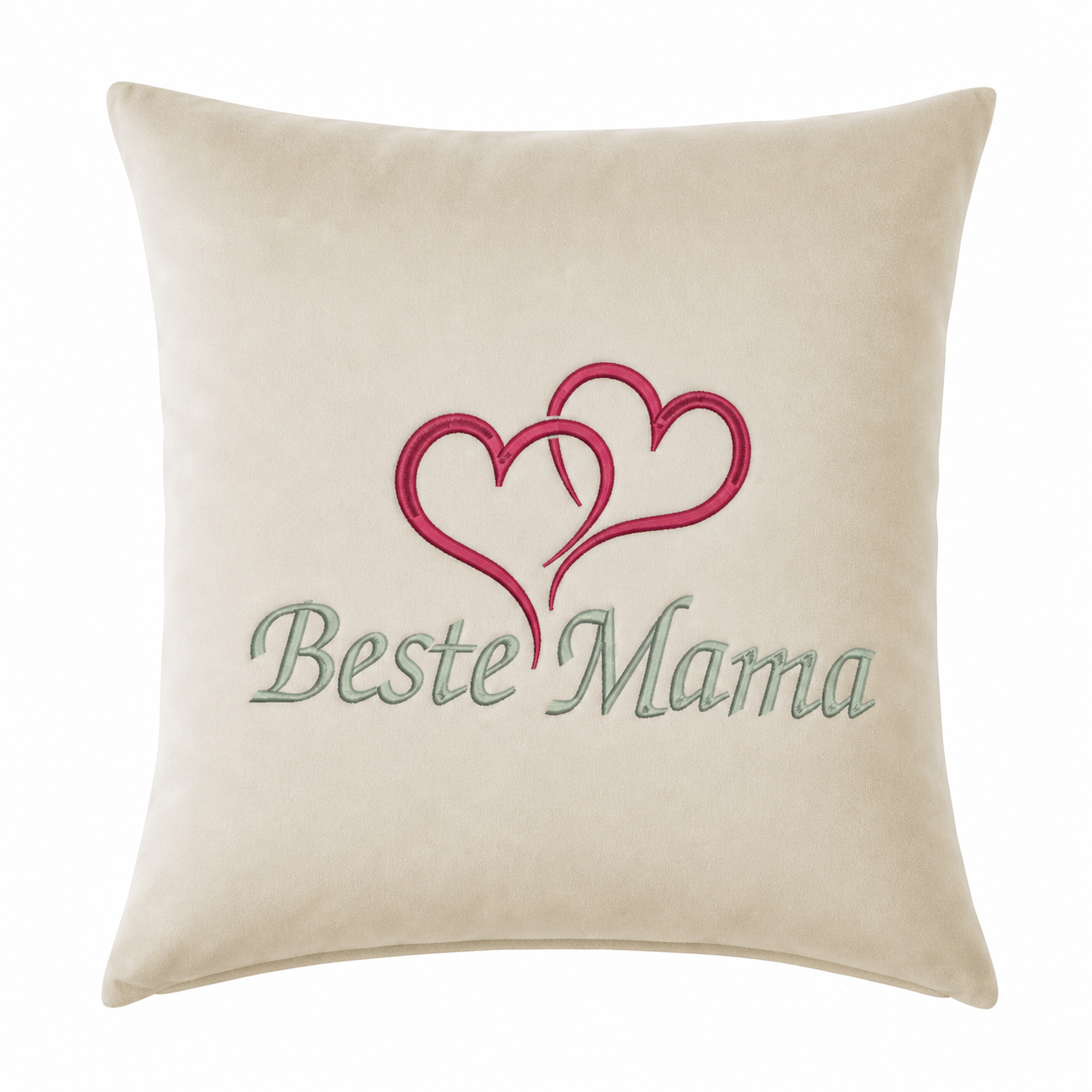 Baumwollkissen Muttertag Stickerei - Beste Mama Herzhaft