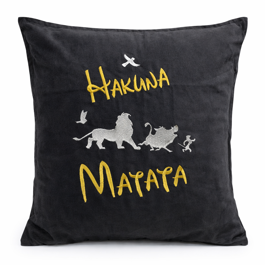 Hakuna Matata Kissen, dunkelgrau, 50x50 cm