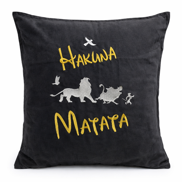 Hakuna Matata Kissen, dunkelgrau, 50x50 cm