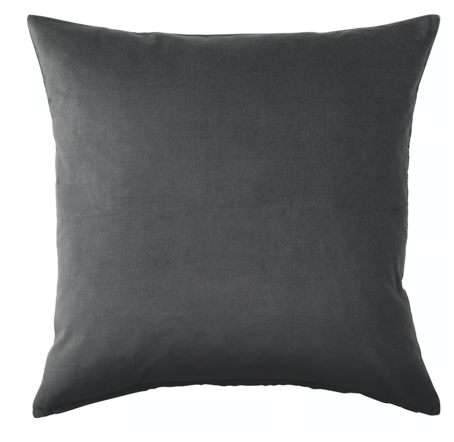Logo/ Design Schriftzug Individuelles Kissen mit Federfüllung, Anthrazit, 50x50 cm